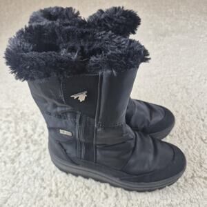 Pajar Canada Women's Fur Waterproof Winter Snow Boots Black Size 36 EU /5.5-6 US